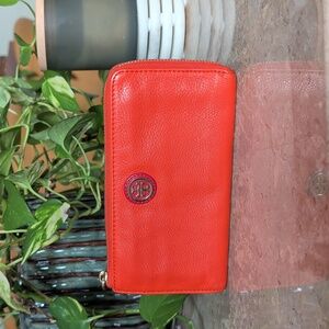 Tory Burch Orange Leather Wallet